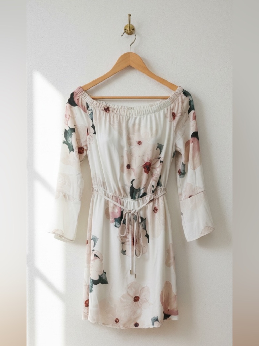 DEX Boho Floral Long Sleeve Split Cuffs Dress Size S